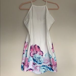 White Dress with Watercolor Flowers